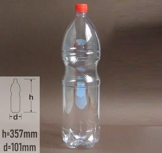 sticla PET 2 litri cu capac cu autosigilare rosu